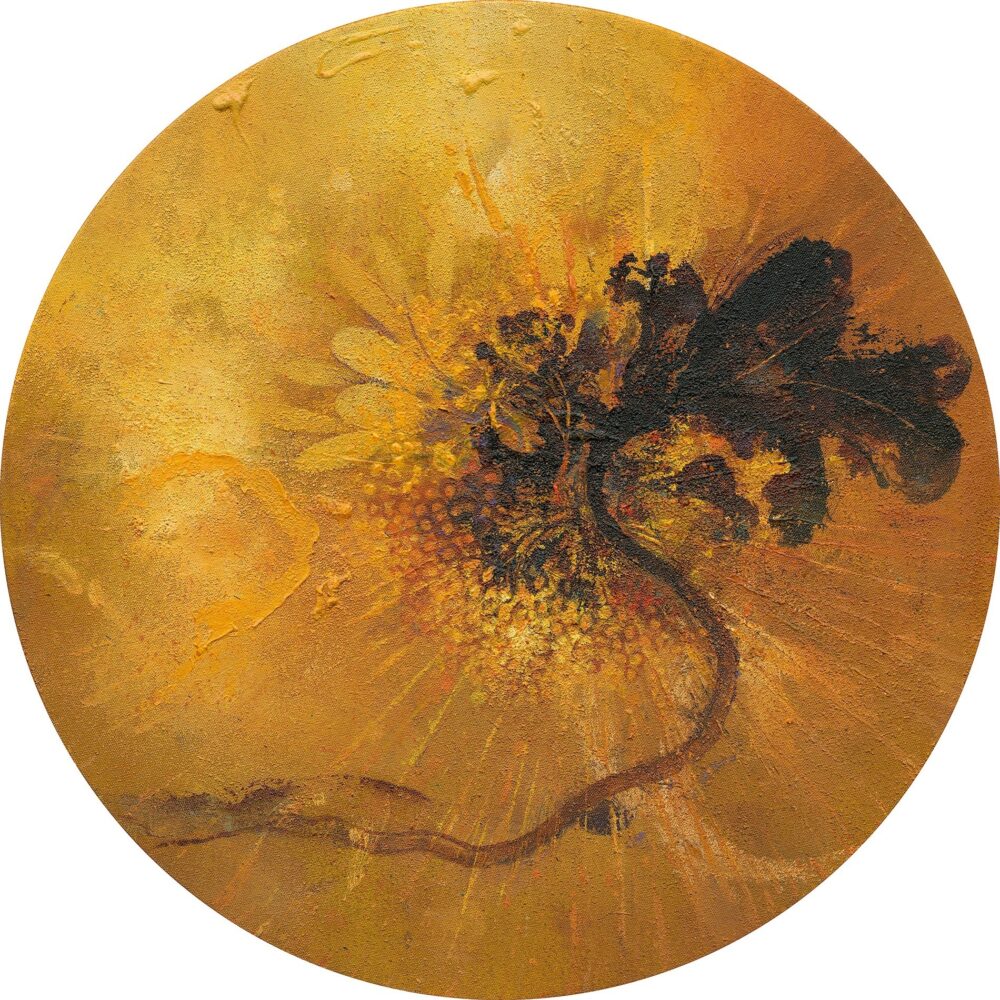 夏至 2025, Summer Solstice 2025, 45cm Round, Mixed media on canvas,0.000 夏至 2025<br>Summer Solstice 2025