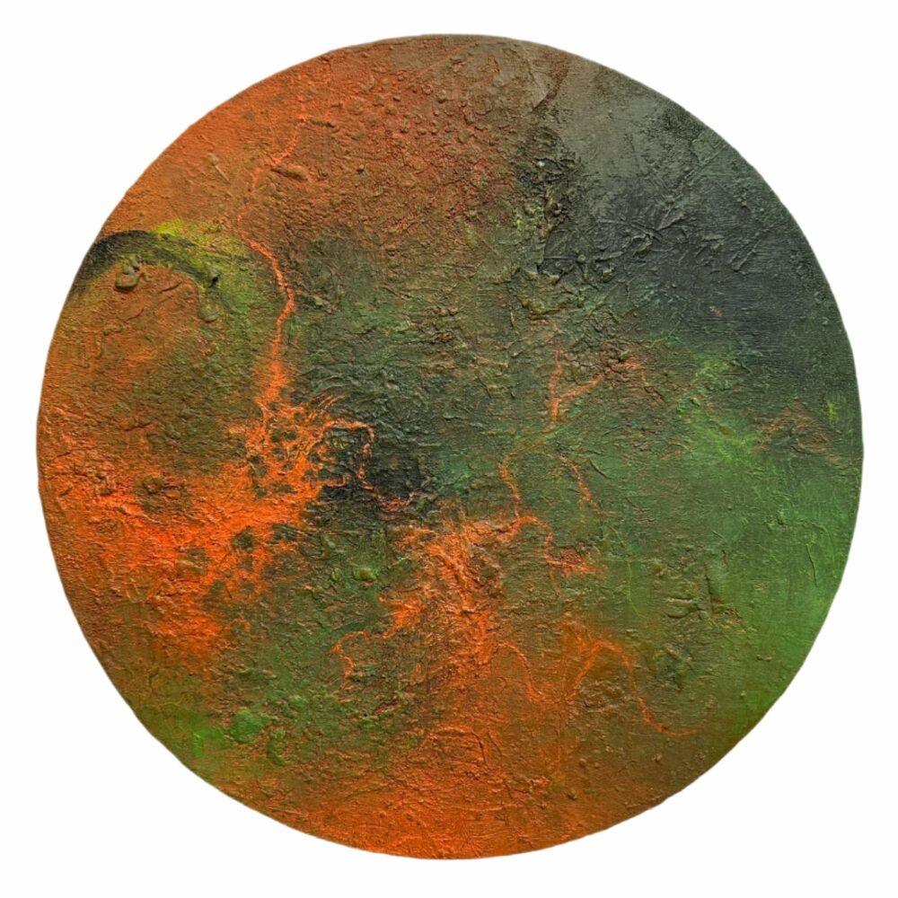 春分 2024,Spring Equinox 2024,40cm Round,Mixed media on canvas,.000 春分 2024<br>Spring Equinox 2024
