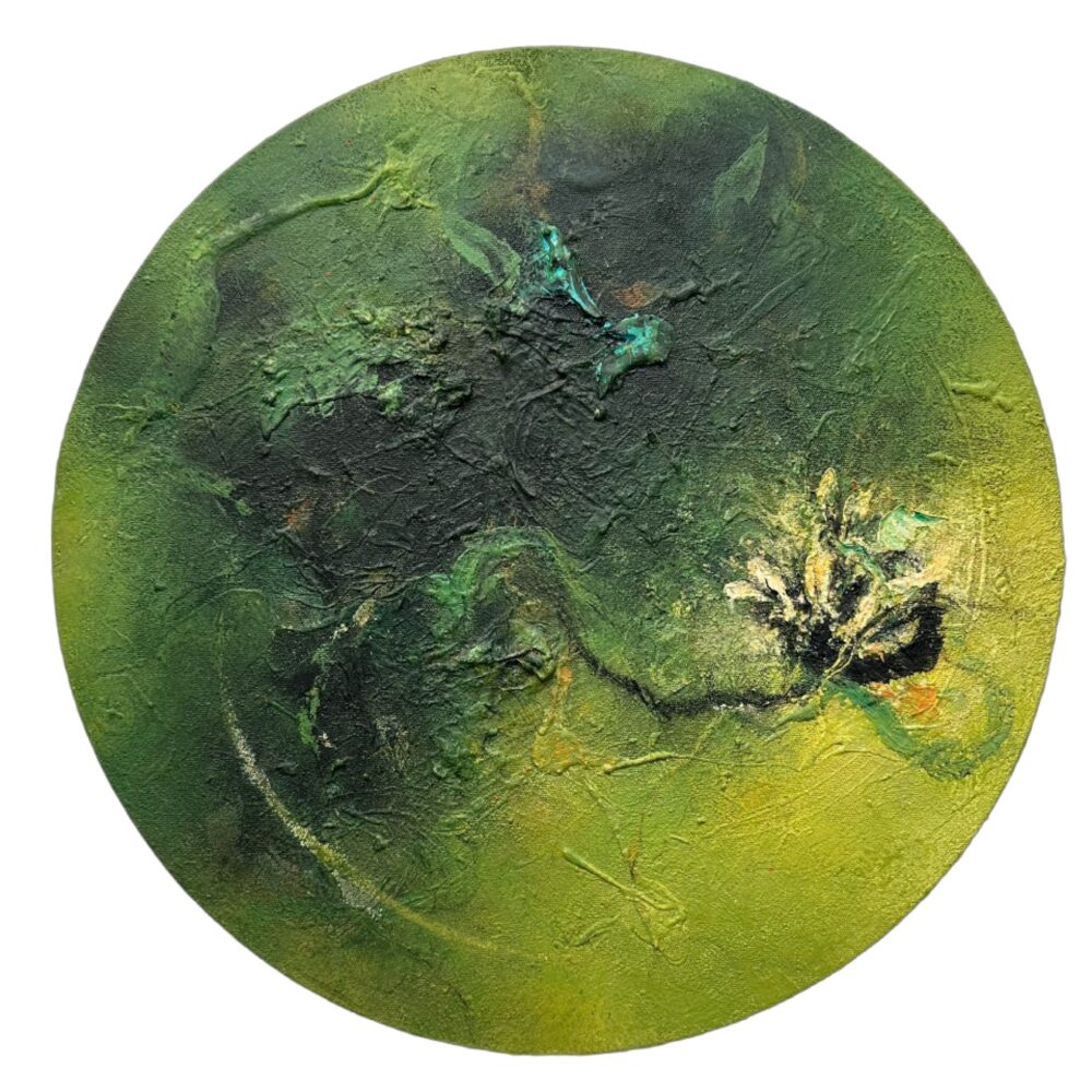 清明 2026, Pure Brightness 2026,40cm Round, Mixed media on canvas,.000 清明 2026 <br>Pure Brightness 2026