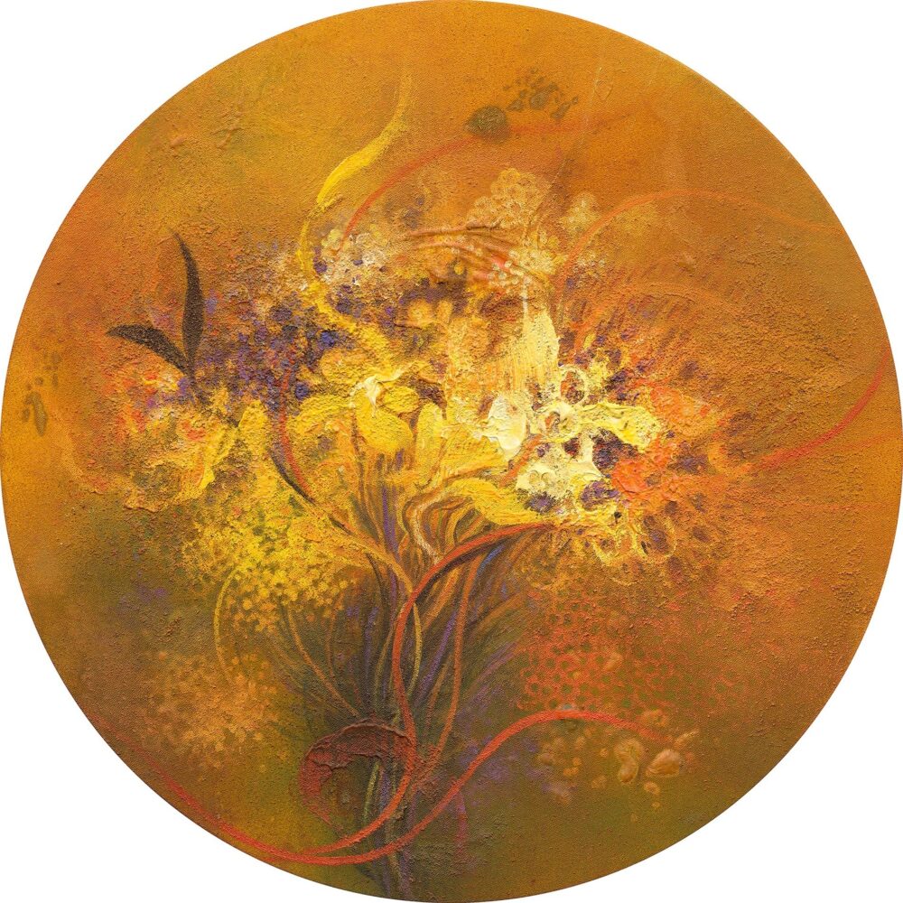 芒種 2025, Grain in Ear 2025, 45cm Round, Mixed media on canvas, 0.000 芒種 2025<br>Grain in Ear 2025